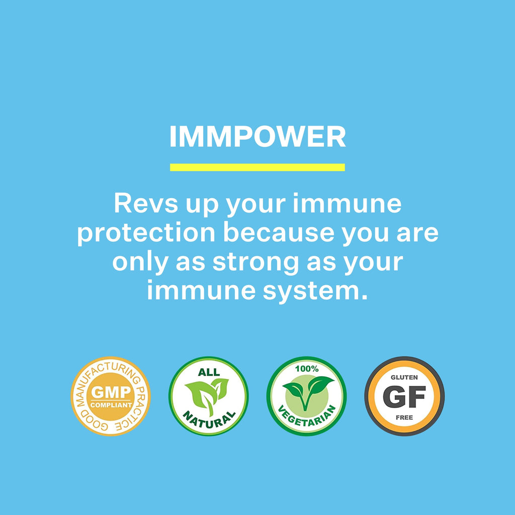 American BioSciences ImmPower AHCC Supplement, Vegetarian Capsules, Enhanced Immune Support, Natural Killer Cell Activity and Cytokine Production, 500 milligrams per Capsule