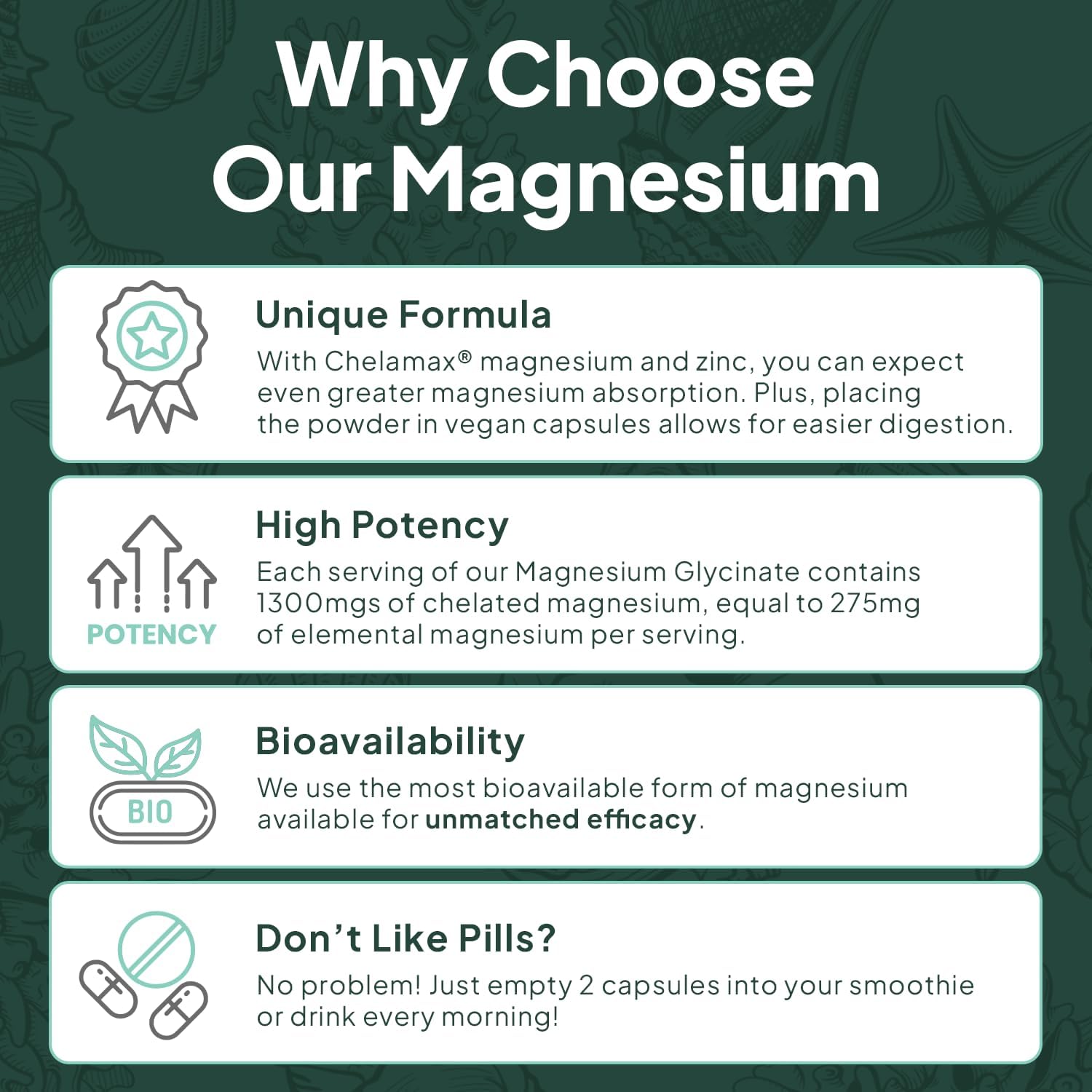 Organics Ocean Pure Magnesium Glycinate with Zinc: Advanced Sleep & Muscle Support