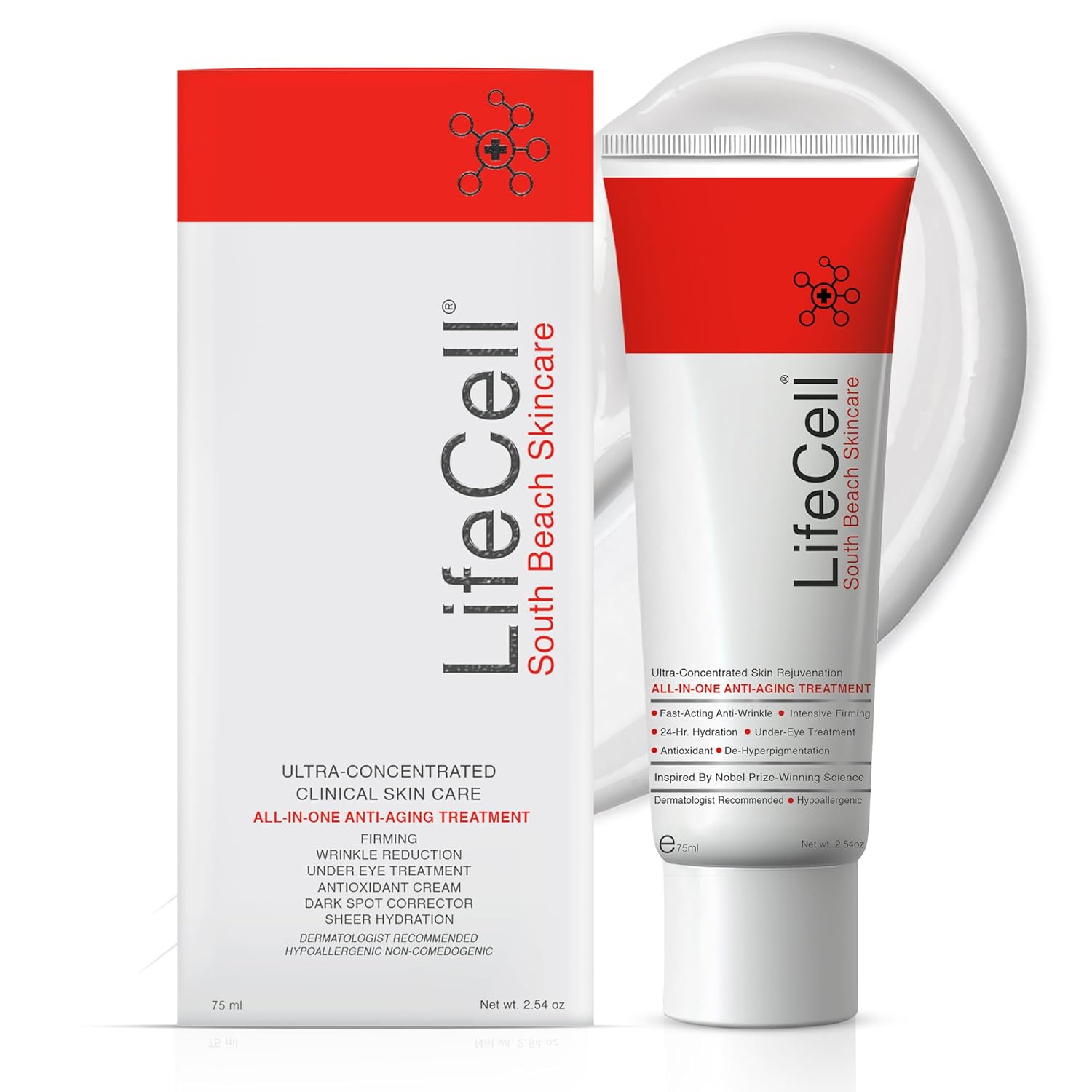 LifeCell All-In-One Anti-Aging Cream – Reduces Wrinkles, Fine Lines & Dark Circles - 2.54 oz