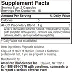 American BioSciences ImmPower AHCC Supplement, Vegetarian Capsules, Enhanced Immune Support, Natural Killer Cell Activity and Cytokine Production, 500 milligrams per Capsule