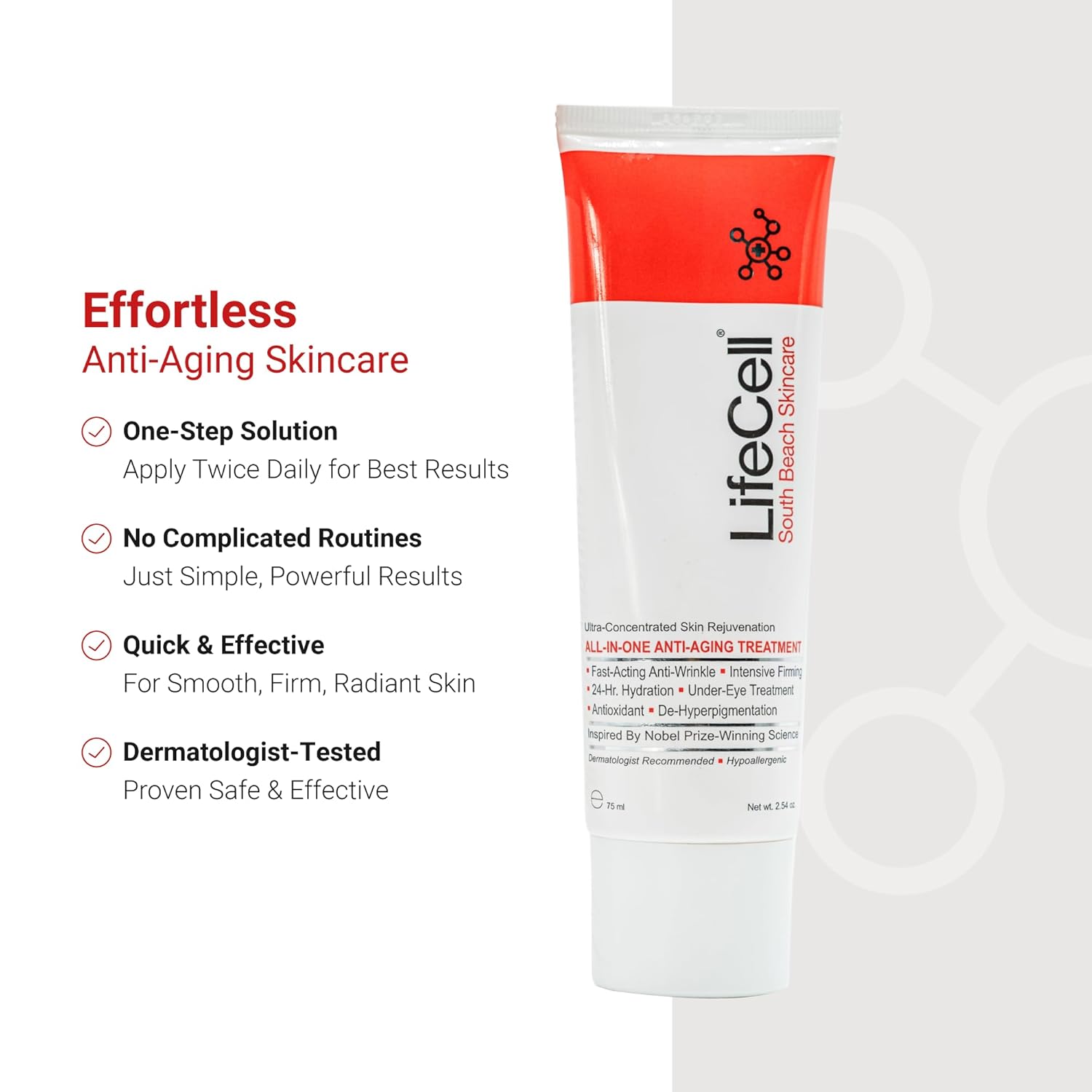 LifeCell All-In-One Anti-Aging Cream – Reduces Wrinkles, Fine Lines & Dark Circles - 2.54 oz