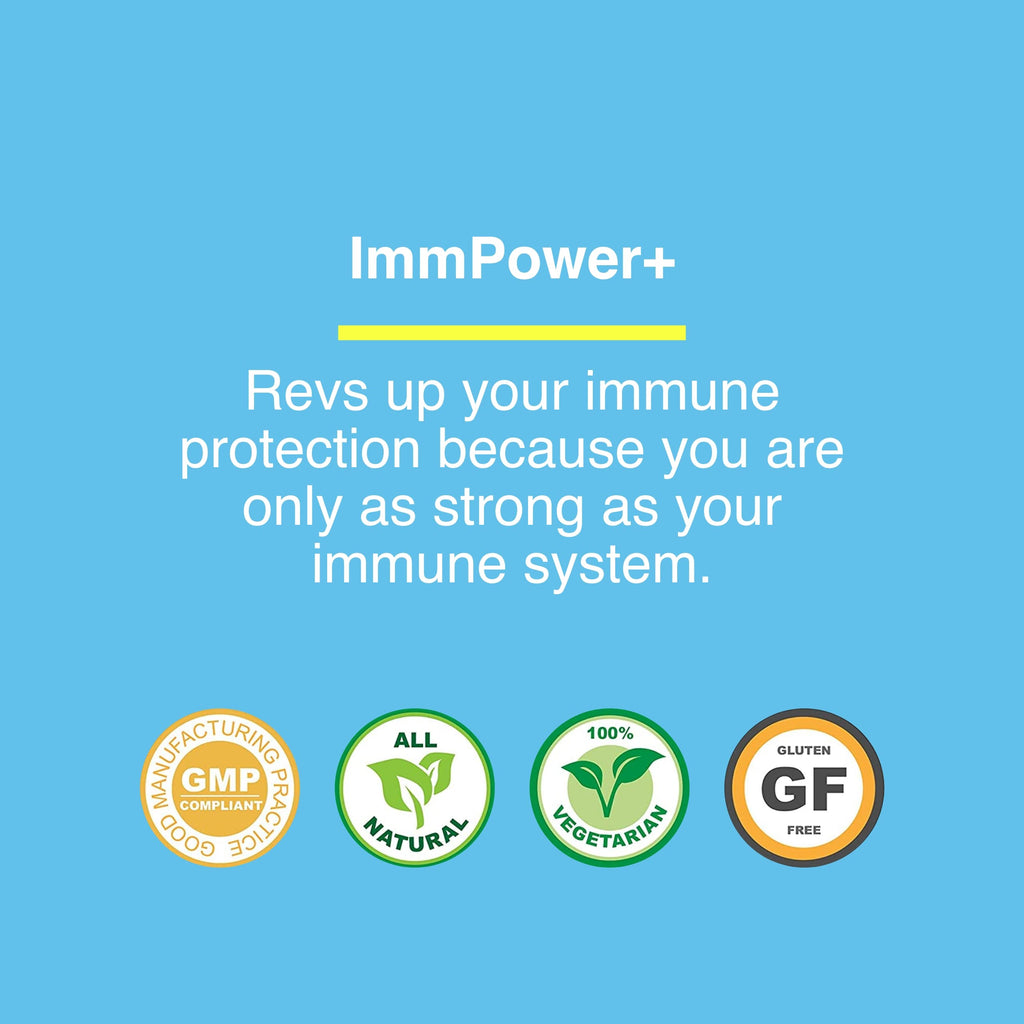 American BioSciences ImmPower AHCC Supplement, Vegetarian Capsules, Enhanced Immune Support, Natural Killer Cell Activity and Cytokine Production, 500 milligrams per Capsule