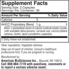 American BioSciences ImmPower AHCC Supplement, Vegetarian Capsules, Enhanced Immune Support, Natural Killer Cell Activity and Cytokine Production, 500 milligrams per Capsule