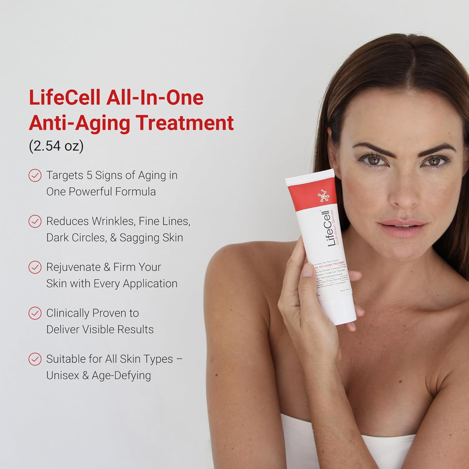 LifeCell All-In-One Anti-Aging Cream – Reduces Wrinkles, Fine Lines & Dark Circles - 2.54 oz