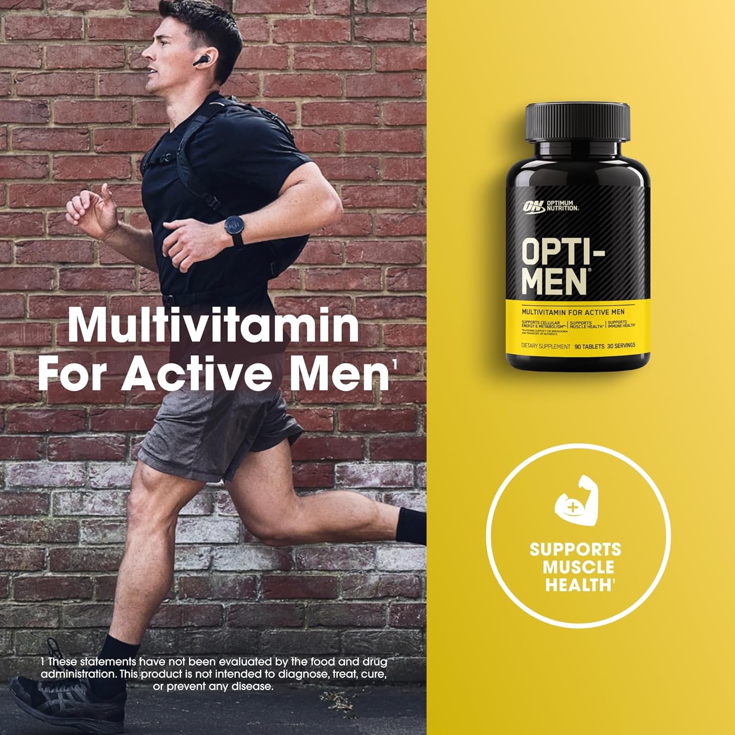 Men’s Daily Multivitamin with Amino Acids & Immune Support – 80 Day Supply (240 Tablets) | Optimum Nutrition Opti-Men